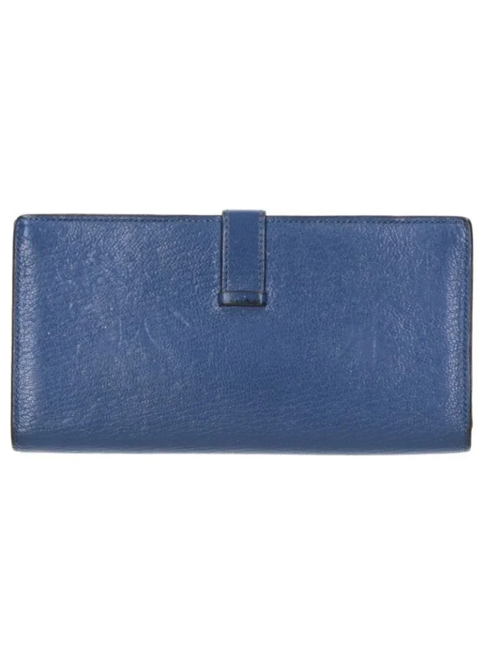 Hermes Bearn Soufflet Chevre Blue Brighton Wallet